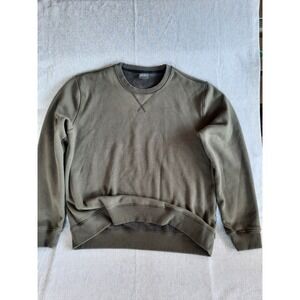 Eddie Bauer Men XL Fleece Blancket Lined Pullover Stretch Sweater Military Green